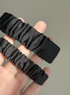 褶皱黑色前额刘海一字侧边夹发夹子头饰头发卡子女半扎后脑勺bb夹