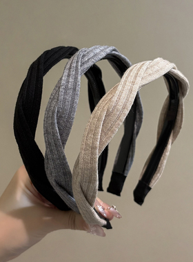 高级感灰色发箍女头箍压发卡发捆头饰发旅秋冬高颅顶洋气减龄时尚