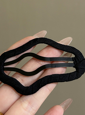 2025新款黑色云朵前额刘海一字侧边夹发夹子头饰头发卡子女顶夹bb