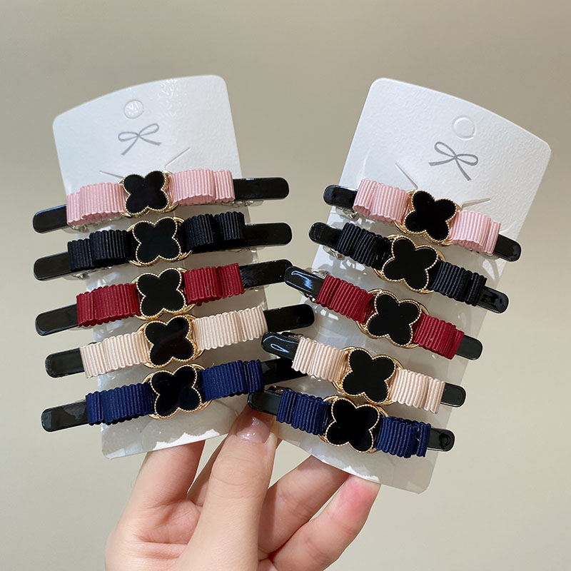 四叶草夹子头饰后脑勺侧边弹簧