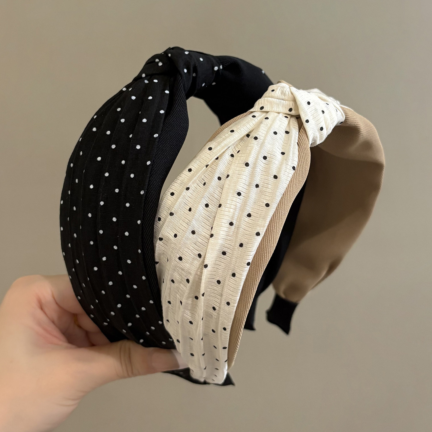 2025新款高颅顶圆点气质发箍女头箍发卡发捆头饰发旅洋气波点