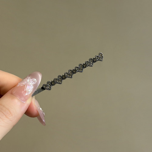 诗情画意心形水钻一字夹