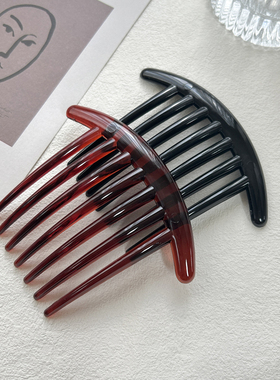 黑色插梳盘发神器发簪七齿发梳发夹发卡子头饰顶夹中年送妈妈发饰