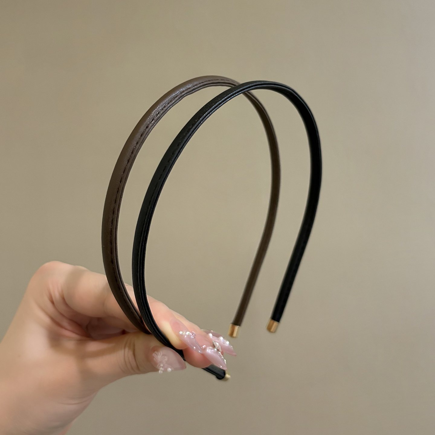 诗情画意PU皮质细款发箍