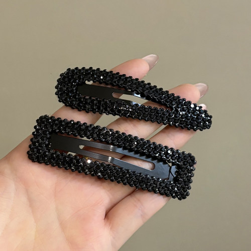 诗情画意简约带钻黑色BB夹发卡