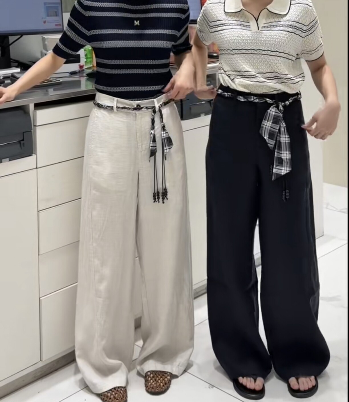 图作0158夏季新2026松紧腰休闲直筒裤 女老钱风女裤莱赛尔亚麻裤