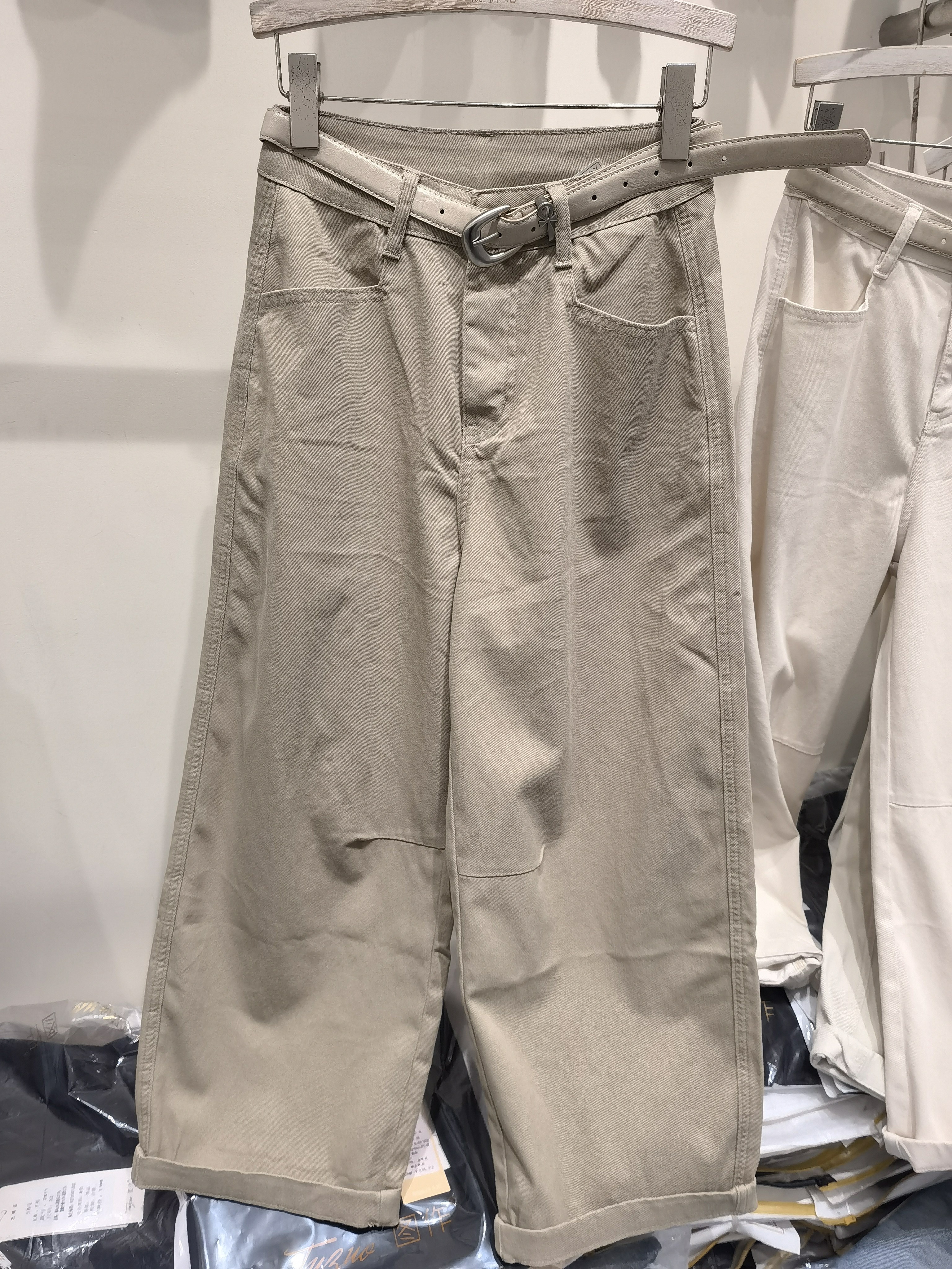 与耐89371欧货春夏季九分阔腿裤女休闲奶奶裤高腰韩系工装裤女