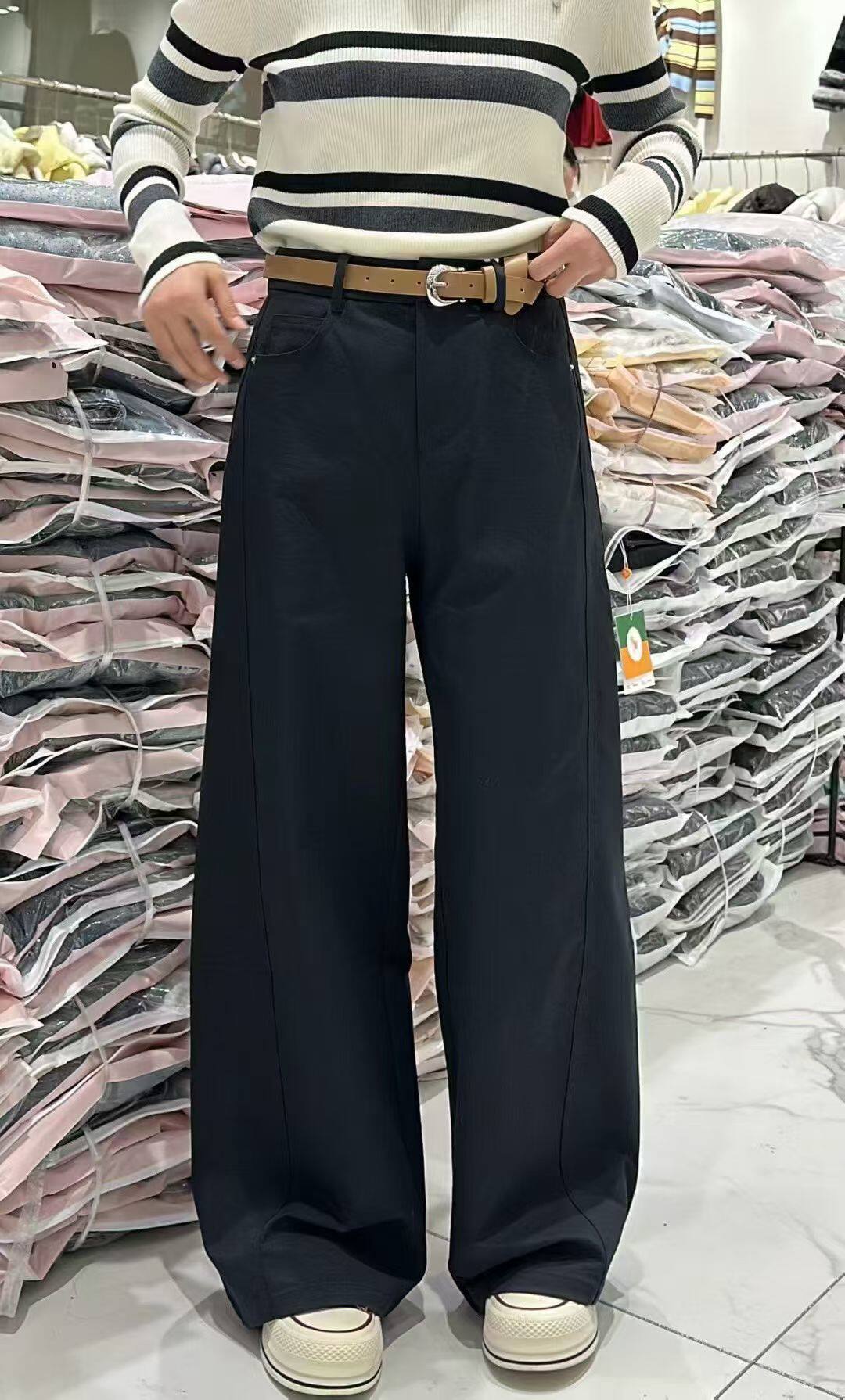 图作TZ2603春款新款2026窄版阔腿裤女休闲裤女直筒裤高腰显瘦