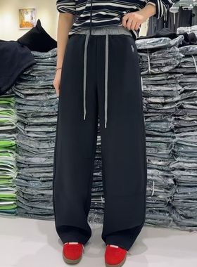 图作2365冬季新款高腰显瘦抽绳休闲裤女微弯刀裤加绒卫裤女