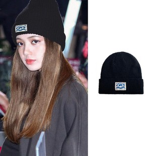 Lisa明星同款帽子女秋冬保暖毛线帽百搭韩版针织男户外套头帽潮