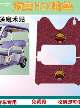 适用海宝H20PRO电动三轮车脚垫海宝H20防水丝圈脚踏脚踩垫免裁剪