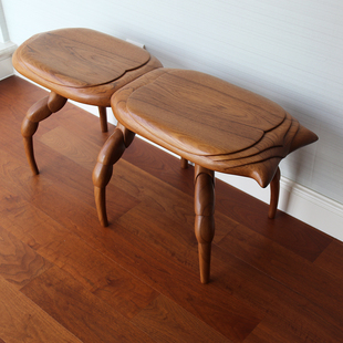 蚁王 明院 长凳 手工雕刻艺术风格 设计师家具 原创设计柚木长凳