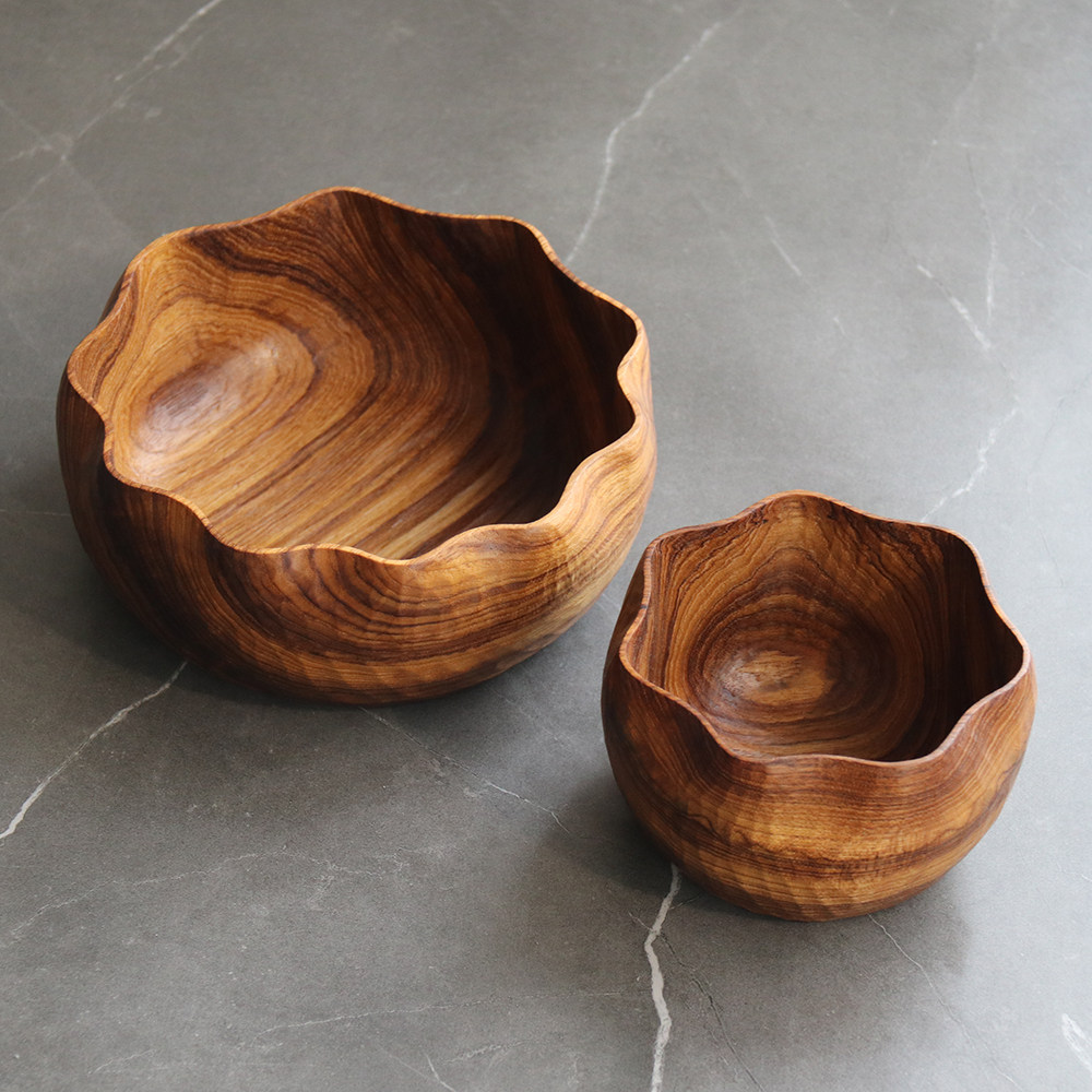 明院木器  原创设计柚木碗 手工雕刻艺术风格柚木碗 “涟漪”圆碗,餐饮具,碗,淘宝优惠券,粉丝福利购,淘宝优惠卷