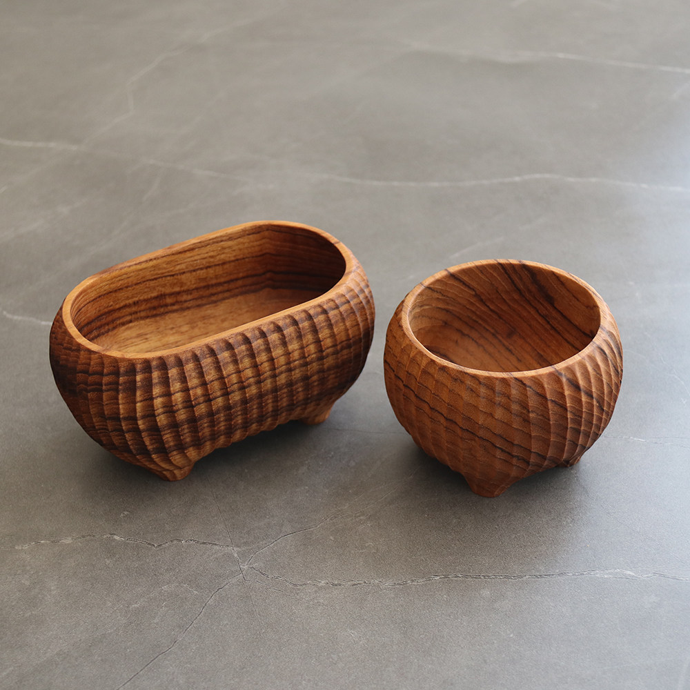 明院原创设计木器 手工雕刻柚木碗 迷你胖墩与高小壮,餐饮具,碗,淘宝优惠券,粉丝福利购,淘宝优惠卷