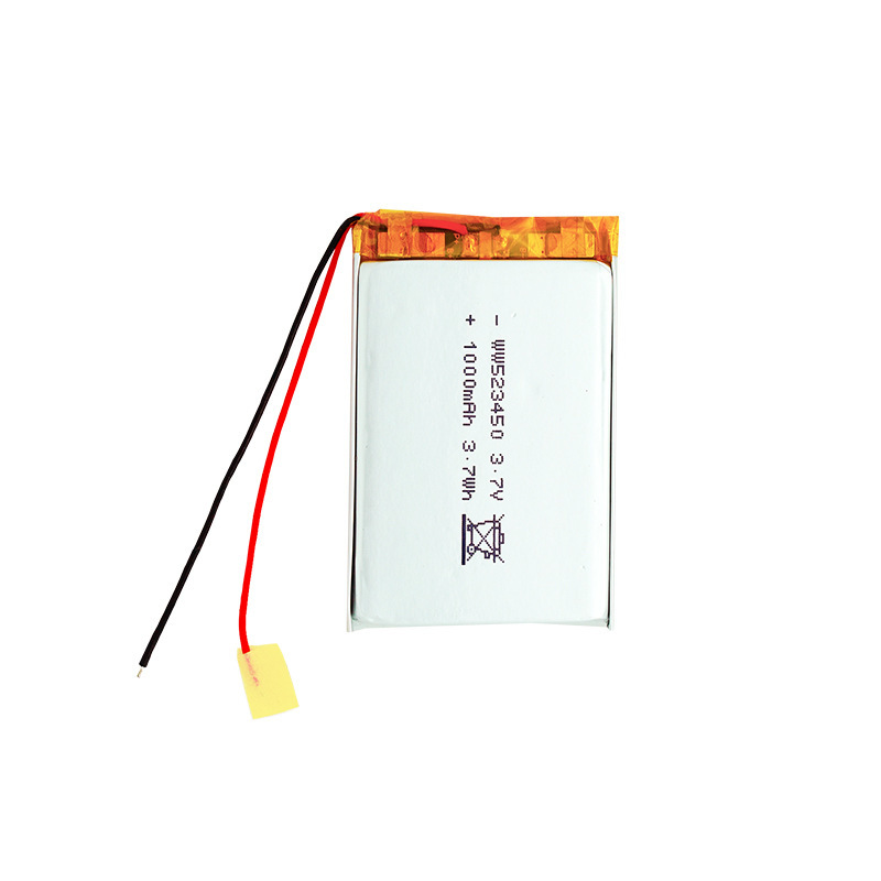 聚合物锂电池523450 1000mAh3.7V行车记录仪超美容按摩仪高温电池