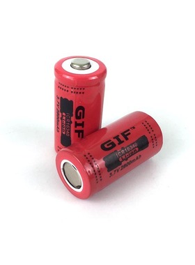 GIF红色2800mah 16340锂电池3.7V电动牙刷可充电强光手电筒电池