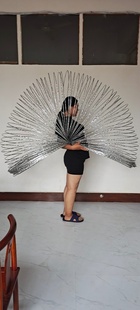 杂技魔术服装道具 100个镭射竹子晃圈银色金色彩色呼啦圈群圈连圈