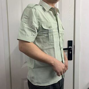 99式短袖衬衣夏服上衣男士夏季军绿色正装免烫尖领直筒速干