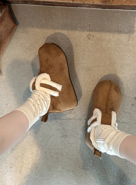 日本OFFCAT复古森系小个子厚底加绒全包勃肯鞋女2025冬季新款勃肯