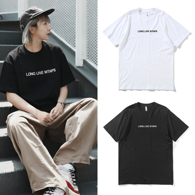 日系余文乐同款WTAPS隐藏款字母印花短袖男夏季休闲无性别圆领T恤