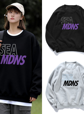 WIND AND SEA日系潮牌余文乐同款卫衣青少年秋冬情侣宽松加绒上衣