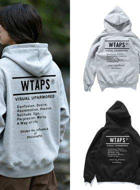 余文乐同款日系WTAPS套头连帽卫衣男秋冬情侣慵懒宽松加绒上衣 潮
