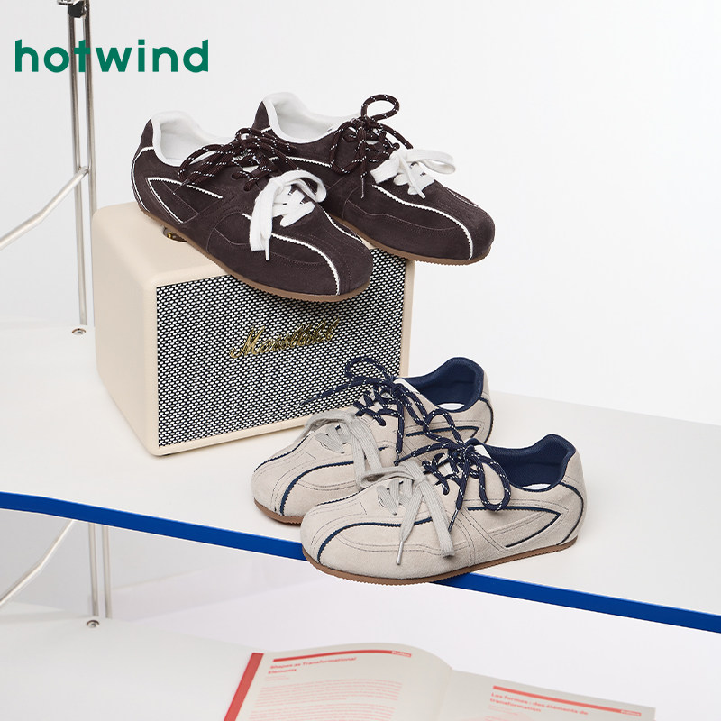 热风复古德训鞋女鞋2026年春季新款增高显瘦休闲鞋户外运动慢跑鞋,女鞋,德训鞋,淘宝优惠券,粉丝福利购,淘宝优惠卷