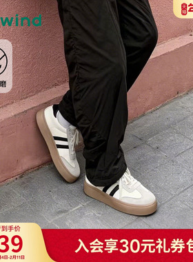 热风男鞋2025年春季德训鞋新款男士时尚圆头系带休闲鞋子拼色百搭