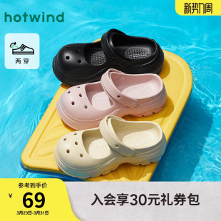 新款 2025年夏季 外穿沙滩鞋 两穿凉鞋 热风厚底洞洞鞋 百搭凉拖鞋 女款