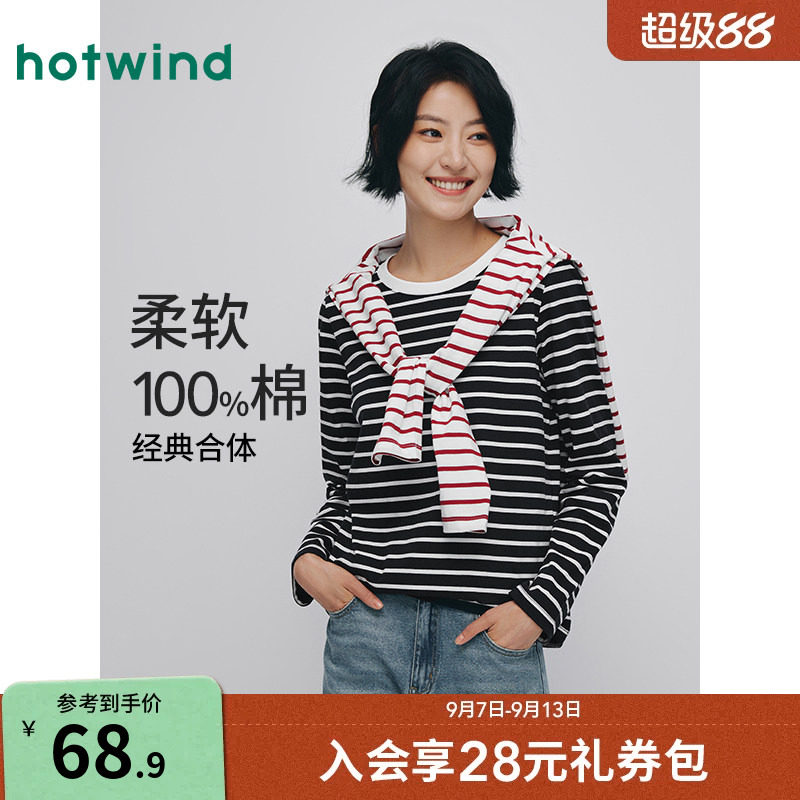 热风2026年春季新款女士长袖T恤图片