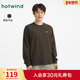 热风男士 上衣 字母印花宽松内搭打底衫 圆领T恤上衣2025年冬季 新款