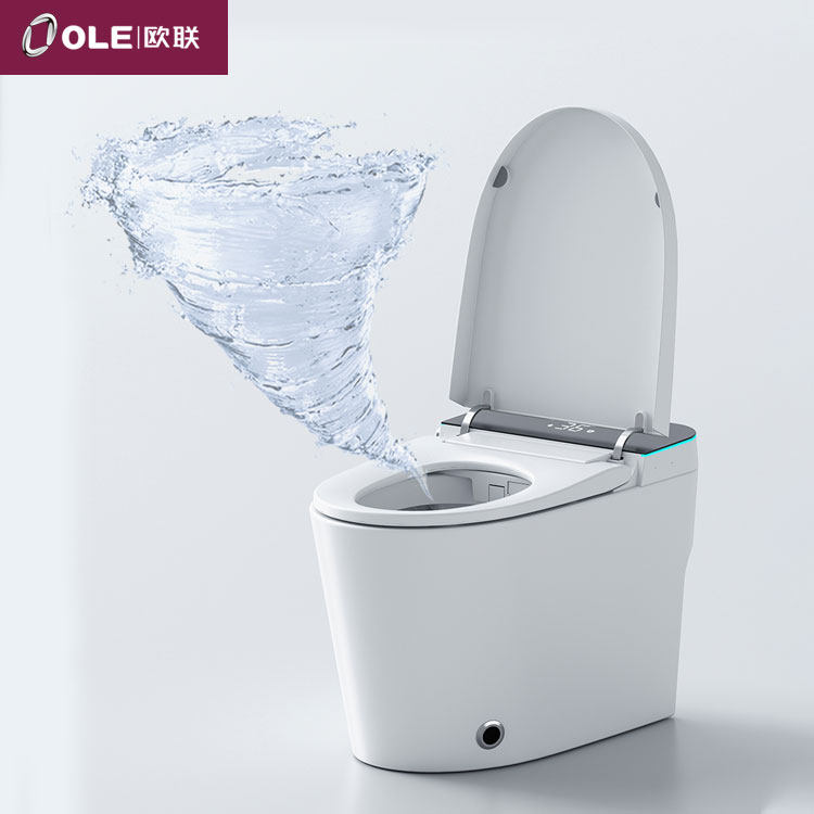 欧联卫浴智能坐便器遥控全自动脚感翻盖加力冲水一体式小户型马桶