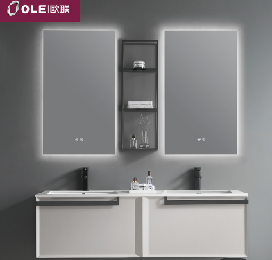 欧联厨卫新款洗脸盆 橡木岩板智能镜防水浴室柜 洗漱陶瓷盆洗手盆