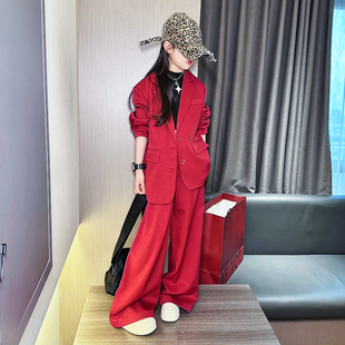 儿童嘻哈街舞潮服套装 时髦女孩模特走秀西服爵士舞演出服 2025春装