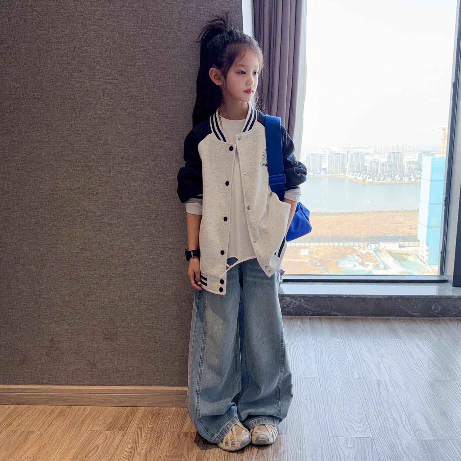 女童春秋棒球服外套2026新款中小学生夹克衫上衣儿童春季休闲卫衣