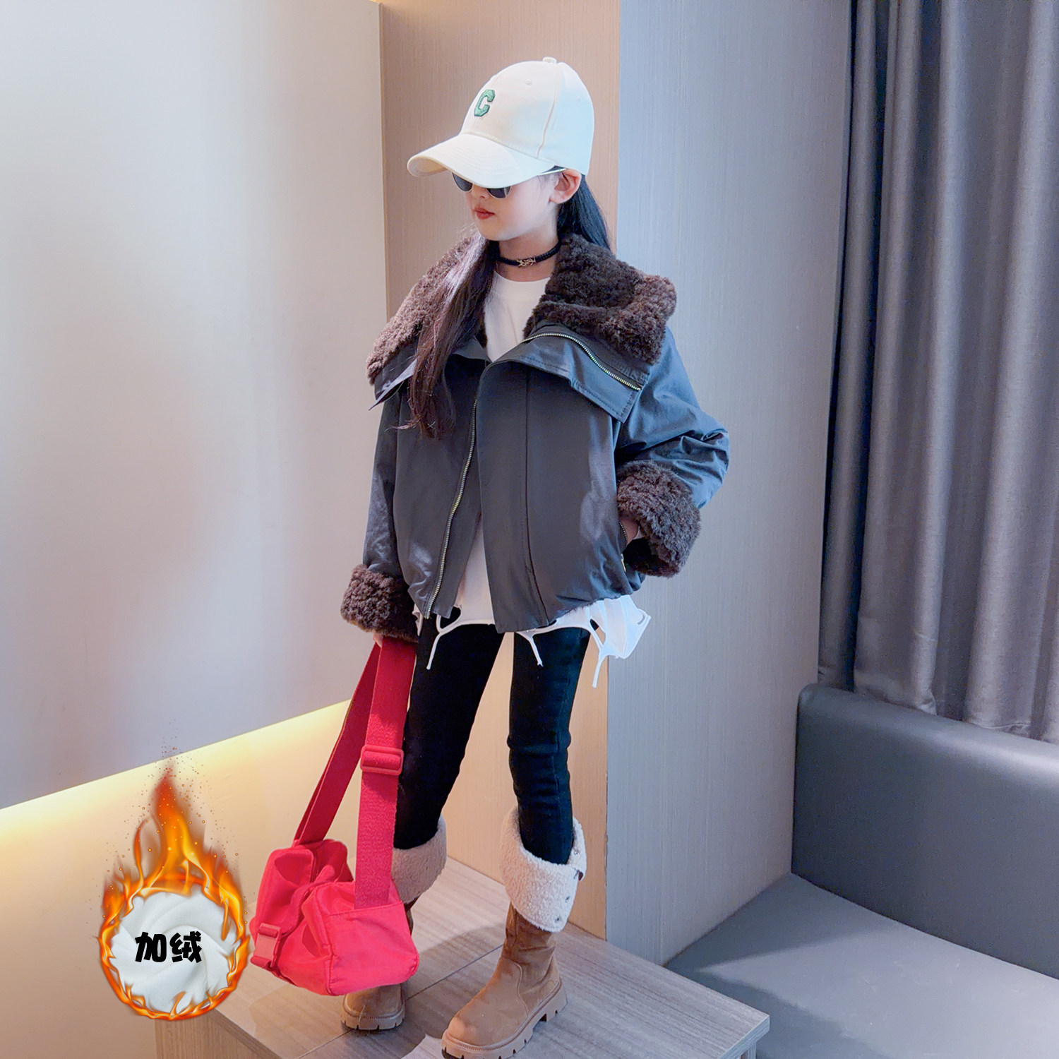 女童2025冬装新款大翻领派克服棉衣大童时髦外套儿童加厚棉服上衣,童装/婴儿装/亲子装,普通外套,淘宝优惠券,粉丝福利购,淘宝优惠卷