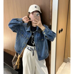 2026春季新款今年流行爆款长袖牛仔外套女短款宽松小个子上衣夹克