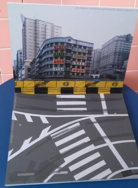 澳门格兰披治赛车跑道静态场景塑料模型背景板葡京弯路面招牌建筑