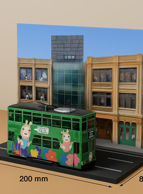 场景模型背景板路面行车线香港上海街建筑亚克力桌面摆件比例1/76