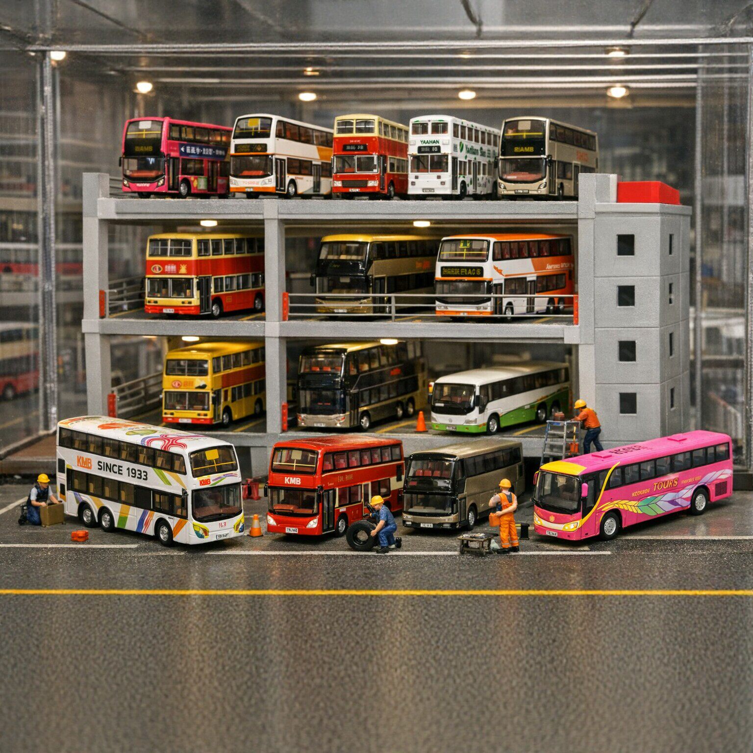 TINY微影公交车模型香港双层巴士合金比例1:110前后滑行未拆封盒a