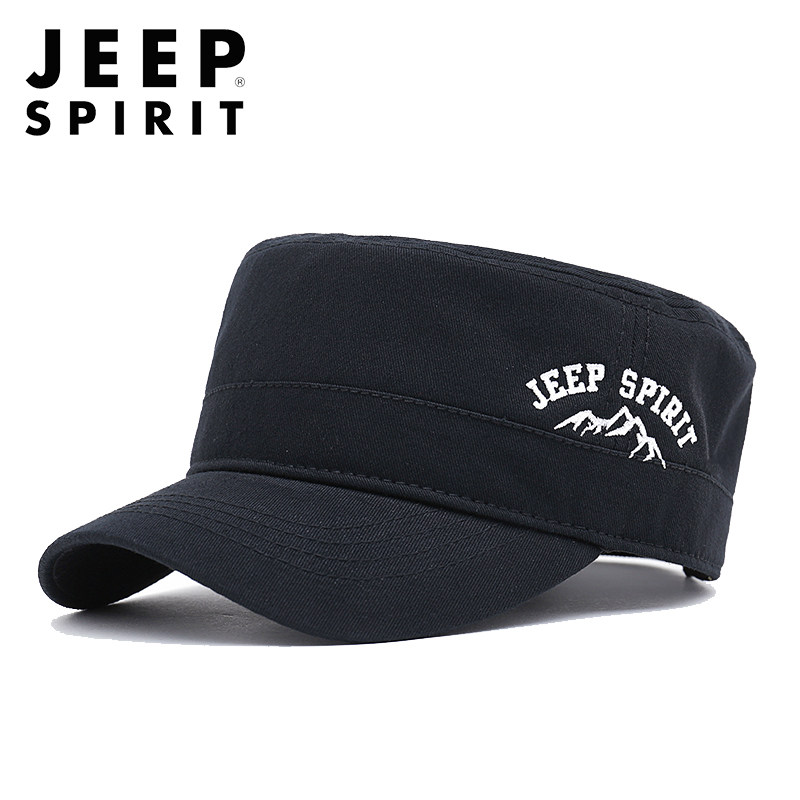 jeep spirit正品吉普帽子遮阳男士平顶帽青年户外休闲防晒透气