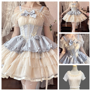 织锦园lolita原创网纱内搭轻薄网纱亲肤洛丽塔百搭日常一字肩抹胸