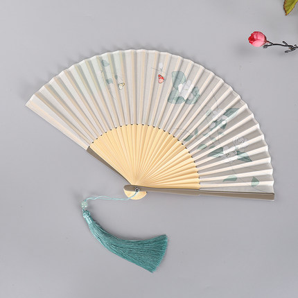 扇子女古风折扇夏季便携仙气中国风汉服旗袍马面裙清新折叠舞蹈扇