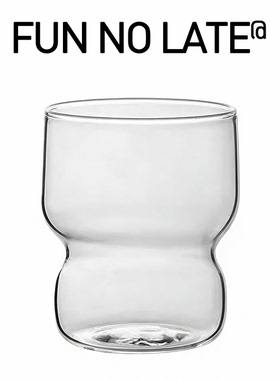 网红透明玻璃冰激凌杯家用条纹高硼硅玻璃燕麦牛奶早餐果汁咖啡杯