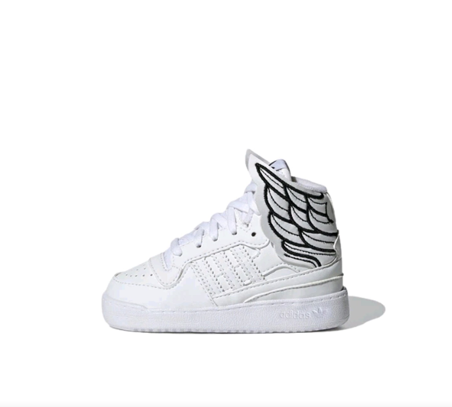 adidas翅膀 时尚复古休闲 耐磨 高帮 板鞋 白黑 GY1848安徽1仓