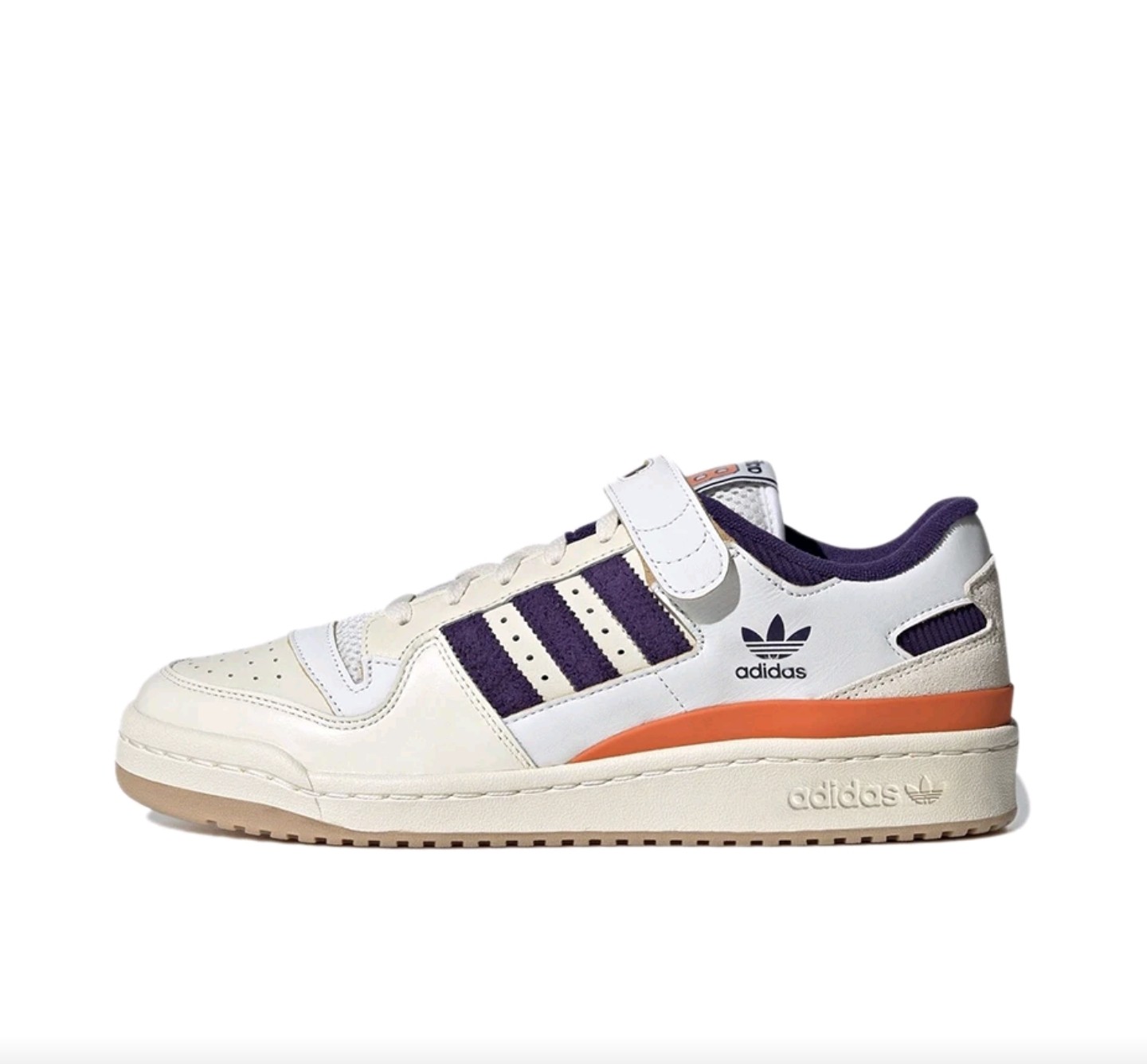 adidas 绒面皮 魔术贴 低帮 板鞋 男女同款 白紫橙GX9049安徽1仓,运动鞋new,板鞋,淘宝优惠券,粉丝福利购,淘宝优惠卷