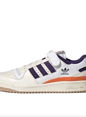 adidas 绒面皮 魔术贴 低帮 板鞋 男女同款 白紫橙GX9049安徽1仓