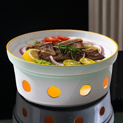 中式意境菜陶瓷盘子餐厅圆形盘