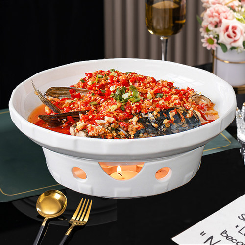 陶瓷鱼盘中式圆形餐具