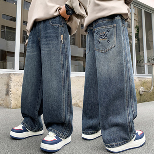 男童裤子春秋款2026新款儿童秋装牛仔裤中大童秋季男孩休闲长裤潮